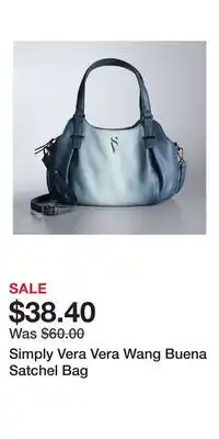 Kohl's Simply Vera Vera Wang Buena Satchel Bag offer