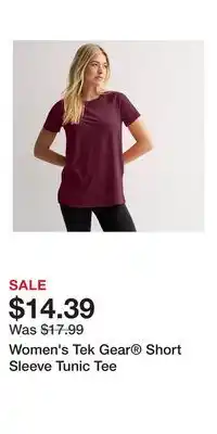 Kohl's Women's Tek Gear Short Sleeve Tunic Tee offer