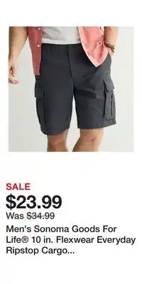 Kohl's Men's Sonoma Goods For Life 10 in. Flexwear Everyday Ripstop Cargo Shorts offer