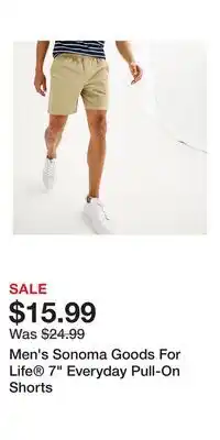 Kohl's Men's Sonoma Goods For Life 7 Everyday Pull-On Shorts offer