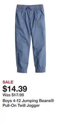 Kohl's Boys 4-12 Jumping Beans Pull-On Twill Jogger offer