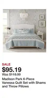 Kohl's Madison Park 6-Piece Vanessa Quilt Set with Shams and Throw Pillows offer