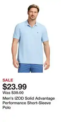 Kohl's Men's IZOD Solid Advantage Performance Short-Sleeve Polo offer