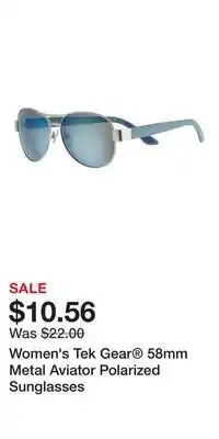 Kohl's Women's Tek Gear 58mm Metal Aviator Polarized Sunglasses offer