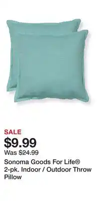 Kohl's Sonoma Goods For Life 2-pk. Indoor / Outdoor Throw Pillow offer