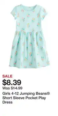 Kohl's Girls 4-12 Jumping Beans Short Sleeve Pocket Play Dress offer