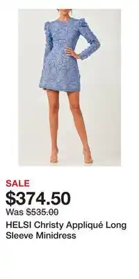 Nordstrom HELSI Christy Appliqué Long Sleeve Minidress offer