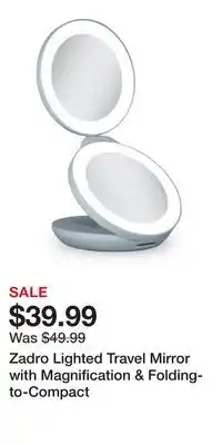 Nordstrom Zadro Lighted Travel Mirror with Magnification & Folding-to-Compact offer