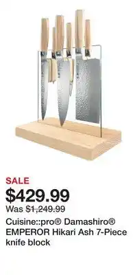Nordstrom Cuisine::pro Damashiro EMPEROR Hikari Ash 7-Piece knife block offer