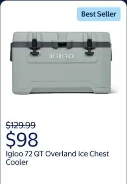 Walmart Igloo 72 QT Overland Ice Chest Cooler offer