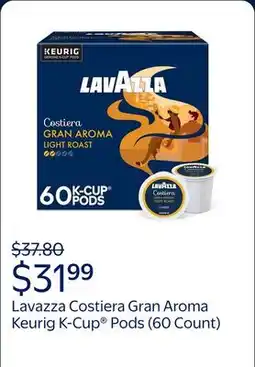 Walmart Lavazza Costiera Gran Aroma Keurig K-Cup Pods, Light Roast, 100% Arabica (60 Pods) offer
