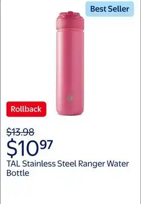 Walmart TAL Stainless Steel Ranger Water Bottle with Easy Sip Straw offer