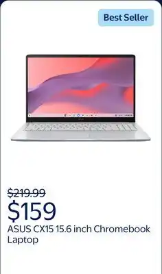 Walmart ASUS CX15 15.6 inch FHD IPS Chromebook Laptop Intel Celeron N4500 4GB RAM 128GB eMMC Pure Gray offer
