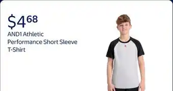 Walmart AND1 Boy's Athletic Performance Short Sleeve T-Shirt offer