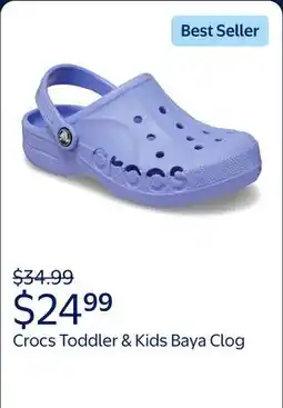 Walmart Crocs Toddler & Kids Baya Clog offer