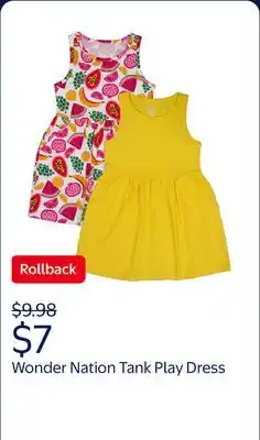 Walmart Wonder Nation Girls Tank Play Dress offer