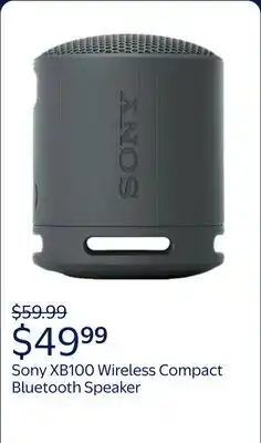 Walmart Sony - XB100 Wireless Compact Bluetooth Speaker offer