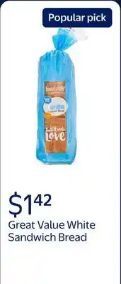 Walmart Great Value White Sandwich Bread offer