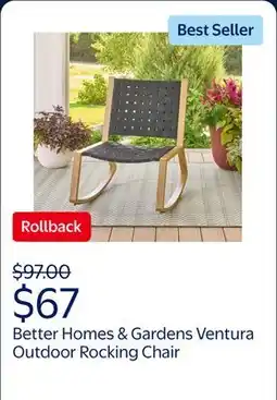 Walmart Better Homes & Gardens Ventura Outdoor Handwoven Low Rocking Chair offer