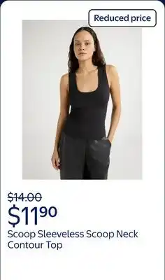 Walmart Scoop Women's Sleeveless Scoop Neck Contour Top offer