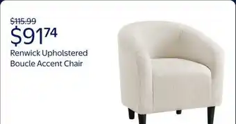 Walmart Renwick Upholstered Boucle Accent Chair for Livingroom, Ivory offer