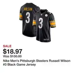 Dick's Sporting Goods Nike Men's Pittsburgh Steelers Russell Wilson #3 Black Game Jersey offer