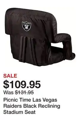 Dick's Sporting Goods Picnic Time Las Vegas Raiders Black Reclining Stadium Seat offer