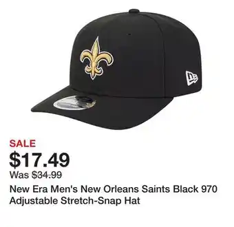 Dick's Sporting Goods New Era Men's New Orleans Saints Black 970 Adjustable Stretch-Snap Hat offer