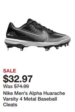 Dick's Sporting Goods Nike Men's Alpha Huarache Varsity 4 Metal Baseball Cleats offer