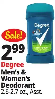 Ocean State Job Lot Degree Extreme Blast Antiperspirant Deodorant 2.7 oz offer