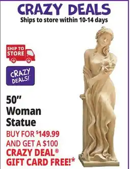 Ocean State Job Lot 50 Infinity Woman Garden Statue offer