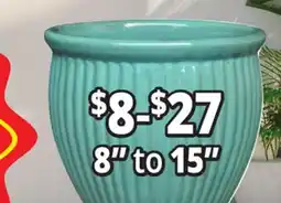 Ocean State Job Lot 8 to 15 Outdoor Glazed Ceramic Planters offer