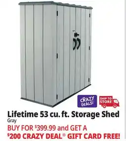 Ocean State Job Lot Lifetime 53 cu. ft. Storage Shed Gray offer