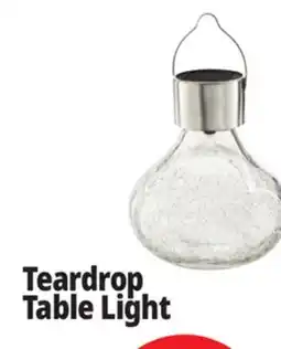 Ocean State Job Lot Outdoor Living Accents Solar Glass Teardrop LED Table Top Light offer