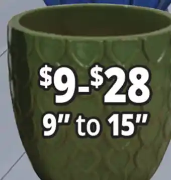 Ocean State Job Lot Outdoor Glazed Ceramic Pots 9 to 15 offer