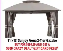 Ocean State Job Lot 11'x13' Sunjoy Fiona 2-Tier Gazebo offer