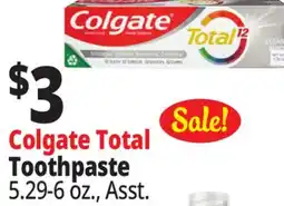 Ocean State Job Lot Colgate Total Clean Mint Toothpaste 6 oz offer