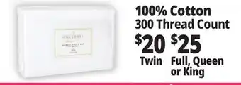 Ocean State Job Lot Cotton Sheets Set 100% Cotton 300 Thread Count offer
