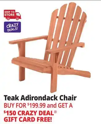 Ocean State Job Lot Teak Adirondack Chair offer