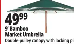 Ocean State Job Lot 9' Bamboo Market Umbrella Striped offer