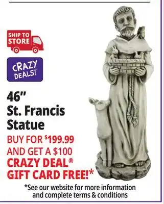Ocean State Job Lot 46 St.Francis Garden Statue offer