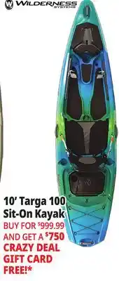 Ocean State Job Lot Wilderness Systems Targa 100 Sit-On-Top Recreational Kayak offer