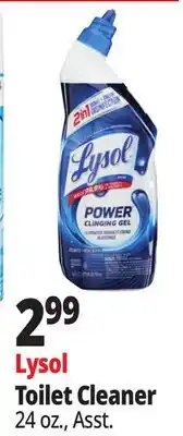 Ocean State Job Lot Lysol 2-In-1 Disinfecting Toilet Bowl + Brush Power Cleaning Gel 24 oz offer