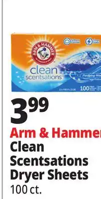 Ocean State Job Lot Arm & Hammer Clean Scentsations Purifying Waters Scented Fabric Softener Sheets 100 Count offer