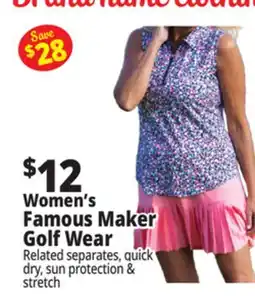 Ocean State Job Lot Women's Famous Maker Golf Wear offer