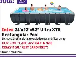 Ocean State Job Lot Intex 24' x 12' x 52 Ultra XTR Frame Rectangular Pool Set with Sand Filter Pump offer