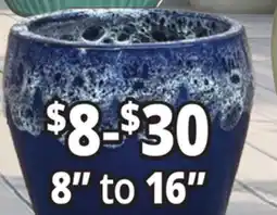 Ocean State Job Lot 8 to 16 Outdoor Glazed Ceramic Planters offer