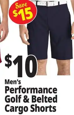 Ocean State Job Lot Men's Performance Golf & Belted Cargo Shorts offer