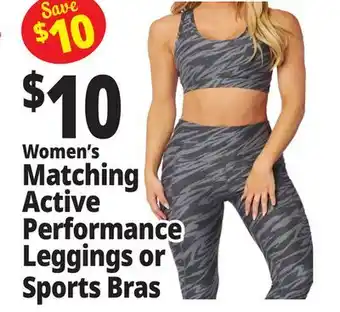 Ocean State Job Lot Women's Matching Active Performance Leggings or Sports Bras offer