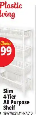 Ocean State Job Lot Slim 4-Tier All Purpose Shelf offer